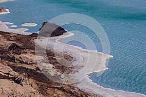 Salty Coastline of the Lake Assal, Djibouti photo