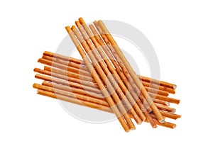 Salty bread sticks isolated