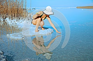 In the salty Dead Sea shore