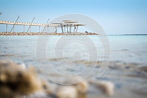 Salty Shore and Dead Sea Promenade, Israel