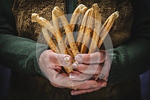 Salty snack baked, typical Italian
