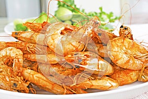 Salty and sweet cooked prawn