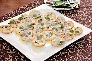 Salty tartlets with cream photo