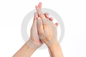 Salute on white background