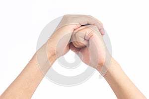 Salute on white background