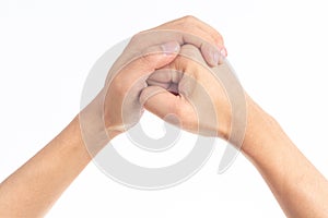 Salute on white background