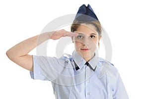 Saluting Jr. ROTC Teen Girl