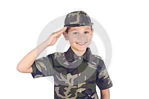 Saluting soldier