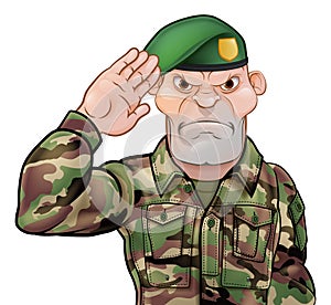 Saluting Soldier Cartoon photo