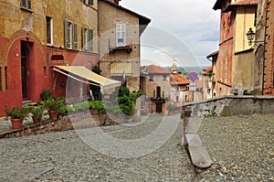 Saluzzo old quarter. Piemonte, Italy