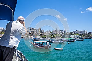 Panoramic of Salvador de Bahia from Todos los Santos bay