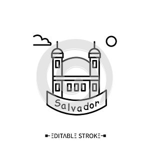 Salvador city line icon. Editable illustration