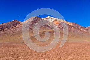 The Salvador Dali desert also known as Dali Valley, in the Eduardo Avaroa Park in Bolivia, Andes in South America