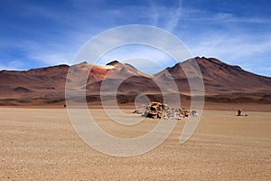 Salvador Dali desert and colorful mountains in Bolivia