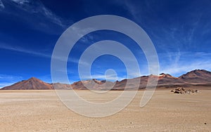 Salvador Dali desert and colorful mountains in Bolivia