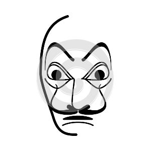 Salvador Dali Face Mask Vector photo