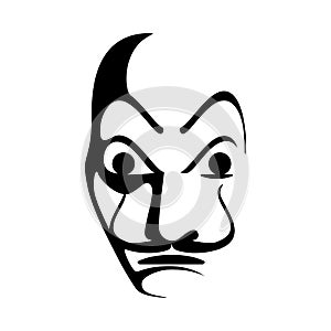 Salvador Dali Face Mask Vector photo