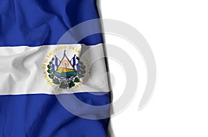 salvadorean wrinkled flag, space for text