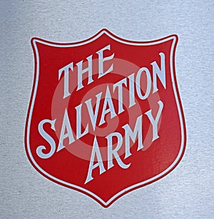 The Salvation Army Logo sign at one of help centers.