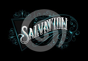 SALVATION lettering custom template design