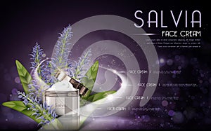 Salvia cosmetic face cream