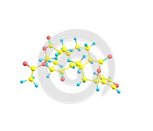 Salvinorin molecule isolated on white