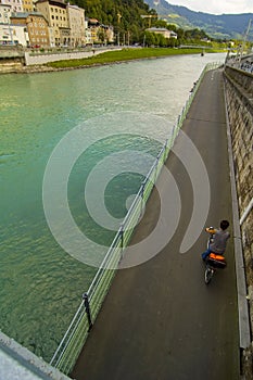 Salzach River And Bicycle Road photo