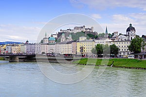 Salzach river in Salzburg city, Austria