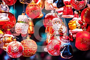 Salzburg, Austria - Christkindlmarkt Santa Claus decoration, austrian Christmas Market