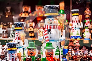 Salzburg, Austria - Christkindlmarkt snowman decoration, austrian Christmas Market photo