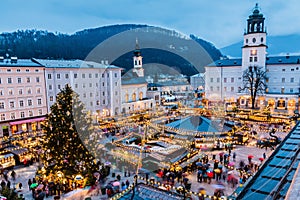 Salzburg, Austria. Christmas Market  in the old town of Salzburg.