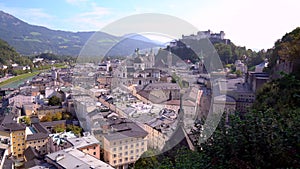 Salzburg Austria Cityscape and Hohensalzburg 4K UHD