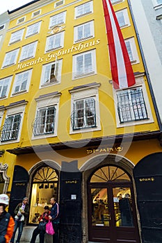 The house in Wolfgang Amadey Mozart was born, Salzburg, Austria