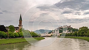 Salzburg Austria time lapse and Fortress Hohensalzburg