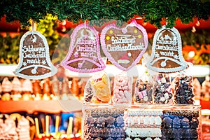 Salzburg, Austria - Winter gingerbread and sweets at Christkindlmarkt, Christmas Market photo