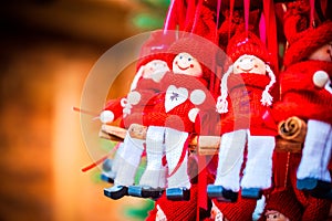 Salzburg, Austria - Winter traditional dolls ornaments for Christmas Tree, Christkindlmarkt