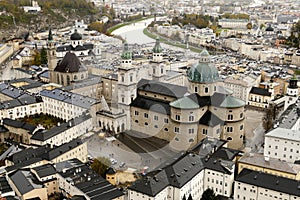 Salzburg downtown with the Cathedral in Austria