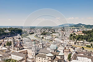 Salzburg general view from Salzburg Fortress (Festung Hohenzalsb