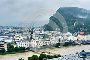 Salzburg seen from Monchsberg, Austria