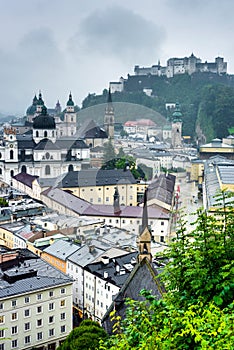 Salzburg seen from Monchsberg, Austria