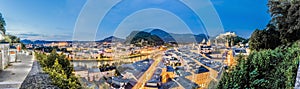 Salzburg skyline as seen from the Monchsberg, Austria