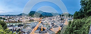 Salzburg skyline as seen from the Monchsberg viewpoint, Austria