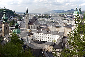 Salzburg view from the Hohensalzburg castle