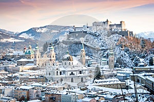 Salzburg in winter, Salzburger Land, Austria