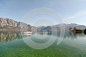 Salzburger Land Austria: View over lake Attersee - Austrian Alps