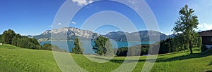 Salzburger Land Austria: View over lake Attersee - Austrian Alps