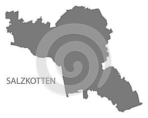 Salzkotten German city map grey illustration silhouette shape