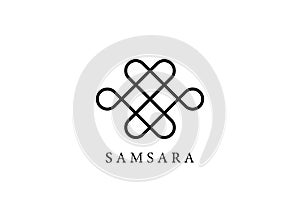 Samsara icon. Guts of Buddha, The bowels of Buddha. The Endless knot or Eternal knot, happiness node, symbol of inseparability photo