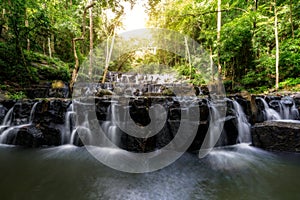 Sam Lan Waterfall is beautiful waterfall in tropical forest, Saraburi province, Thailand.