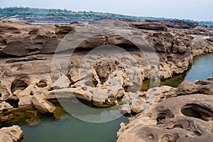 Sam Phan Bok canyon of Mae Khong river